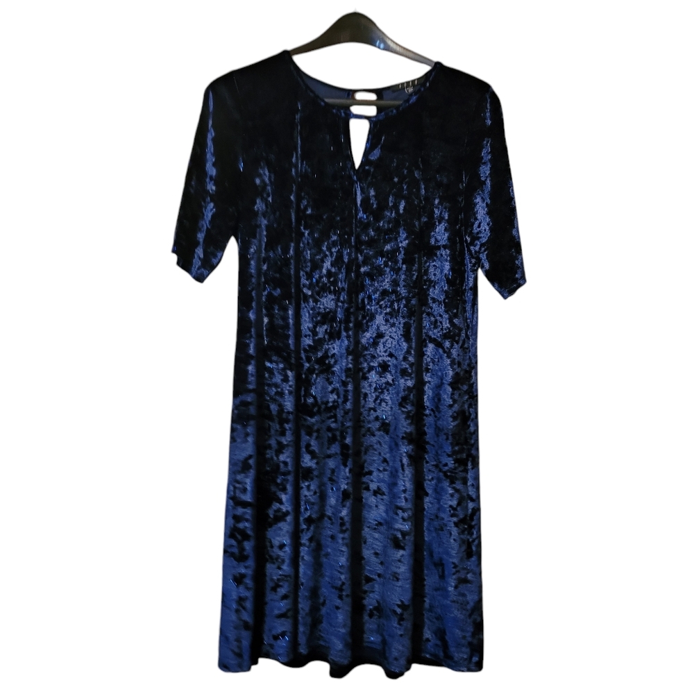 Snap Womens 2X Velvet Aqua Sparkle Mini Dress